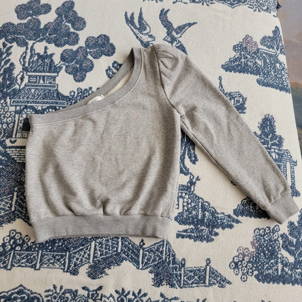 ALC One Shoulder Puff Sleeve Sweatshirt Small - Picture 2 of 6